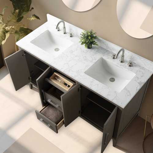 Vanity Art 60" Double Bathroom Vanity Set | Wayfair